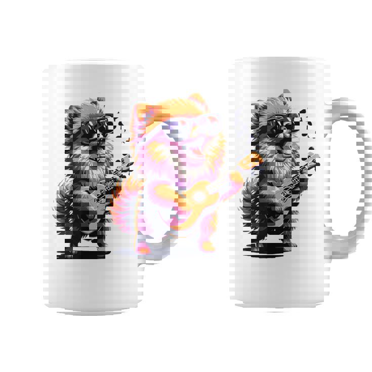 ギターを弾く犬 ポメラニアン 面白い コーヒーマグ