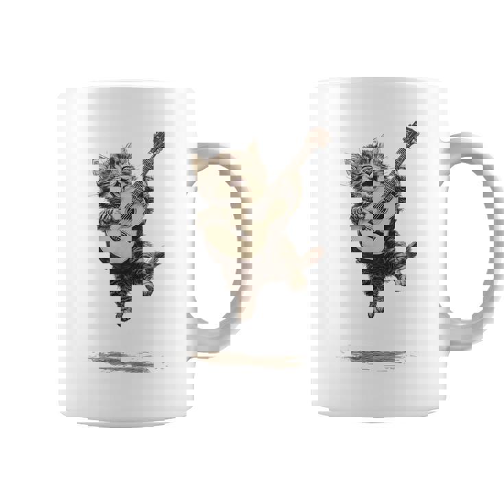 ギターを弾く面白い猫 面白いギター猫 コーヒーマグ