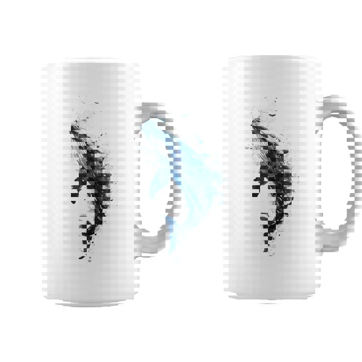 クジラ 水彩 海洋 動物 海の生物 青くじら デザイン コーヒーマグ