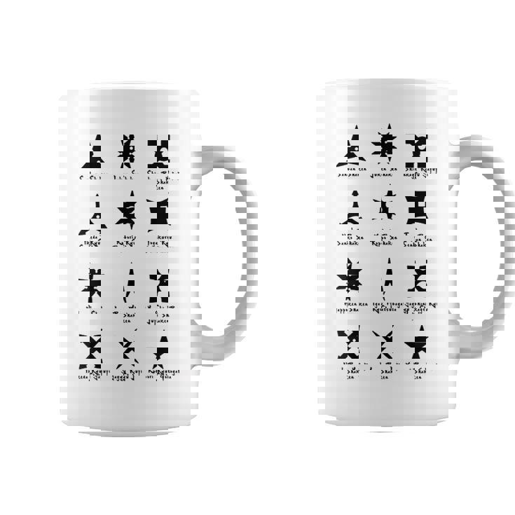 クールなタイプの忍者スターと手裏剣格闘技tシャツ コーヒーマグ