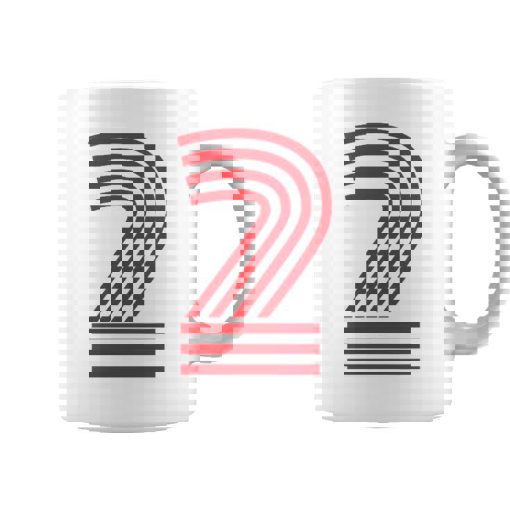 クールなレトロなレタリングジャージ、背番号2 Two Dos コーヒーマグ