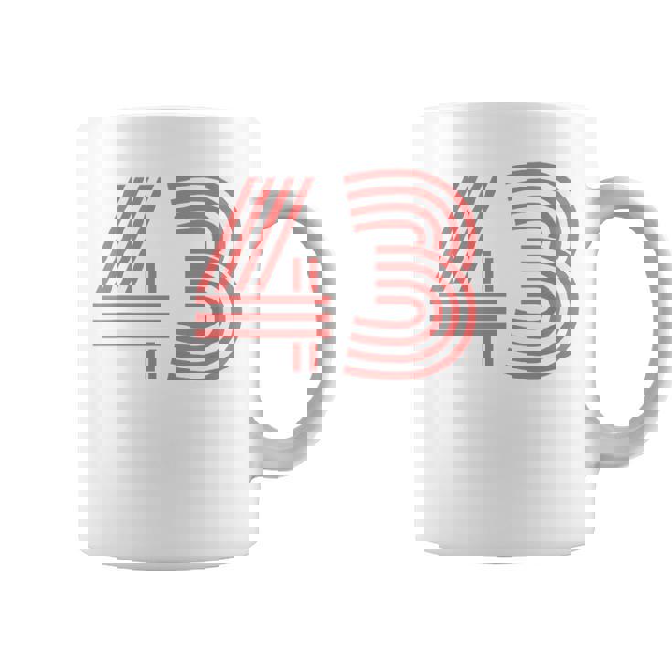 クールなレトロなレタリングジャージ、背番号43 Fourtythree コーヒーマグ