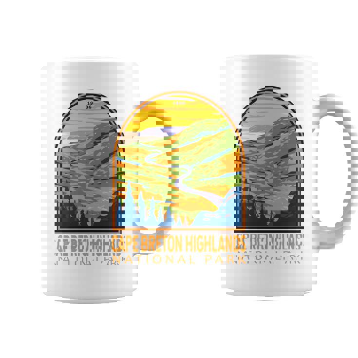 ケープブレトンハイランズ国立公園 カナダヴィンテージエンブレム 長袖tシャツ コーヒーマグ