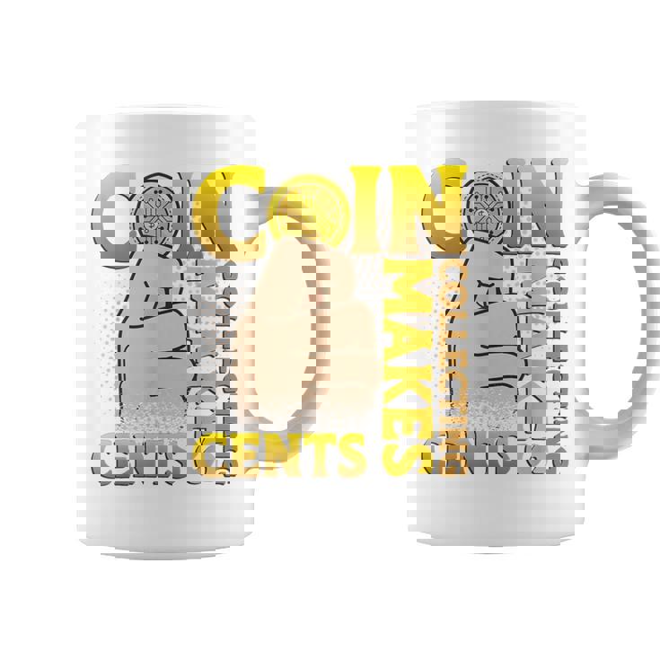 コイン収集はセント硬貨を集めるコインコレクター コーヒーマグ