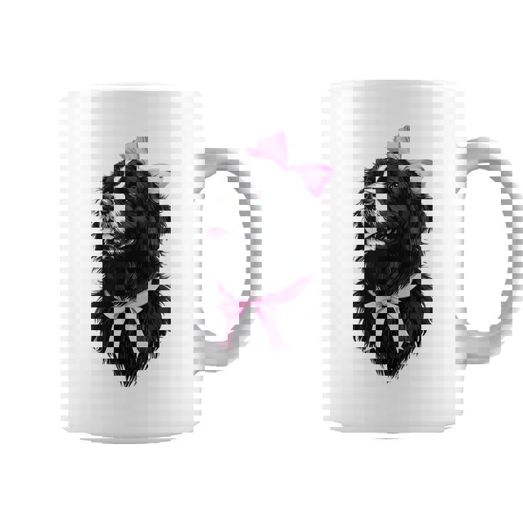 コケット リボン ニューファンドランド 犬 犬 ママ ピンクリボン 女の子 コーヒーマグ