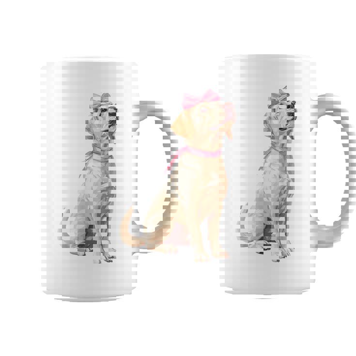 コケットボウ ラブラドールレトリバー 犬 ラボ ママ ピンクリボン 女の子 コーヒーマグ