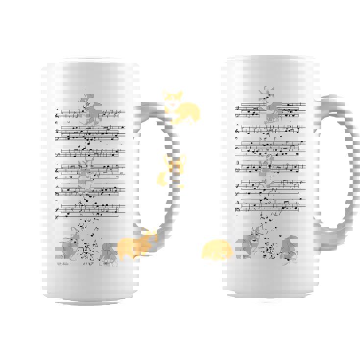 コーギー 犬 音符 音符 ミュージシャン かわいい コーギー 犬 コーヒーマグ