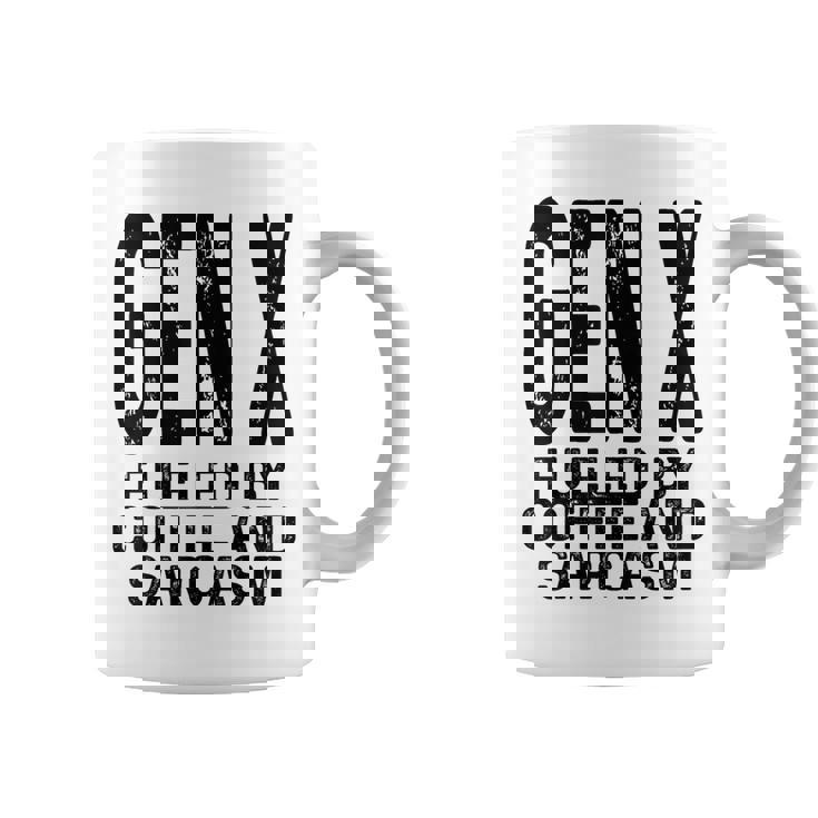 コーヒーと皮肉なユーモアに刺激された面白いジェネレーションx Gen X コーヒーマグ