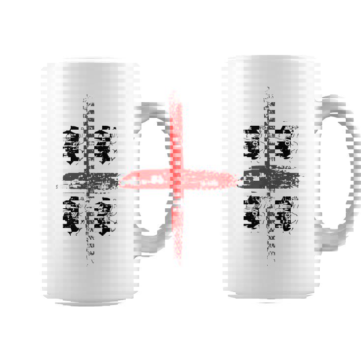 サルディニア国旗イタリア、四つのムーア国旗、グランジアート効果 コーヒーマグ