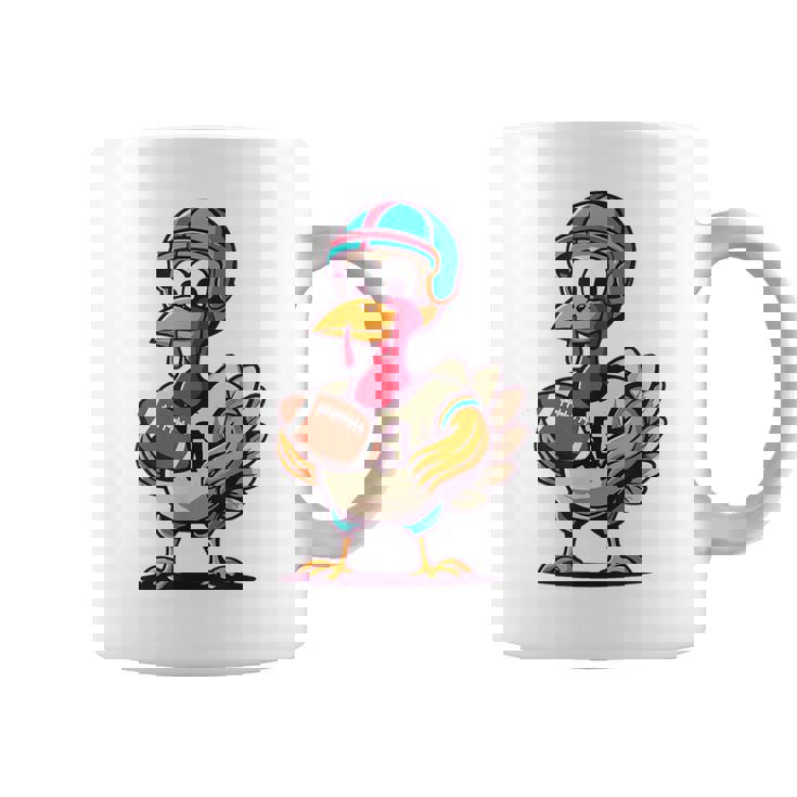 サンクスギビング かわいい七面鳥 アメリカンフットボール ボーイズ キッズ コーヒーマグ