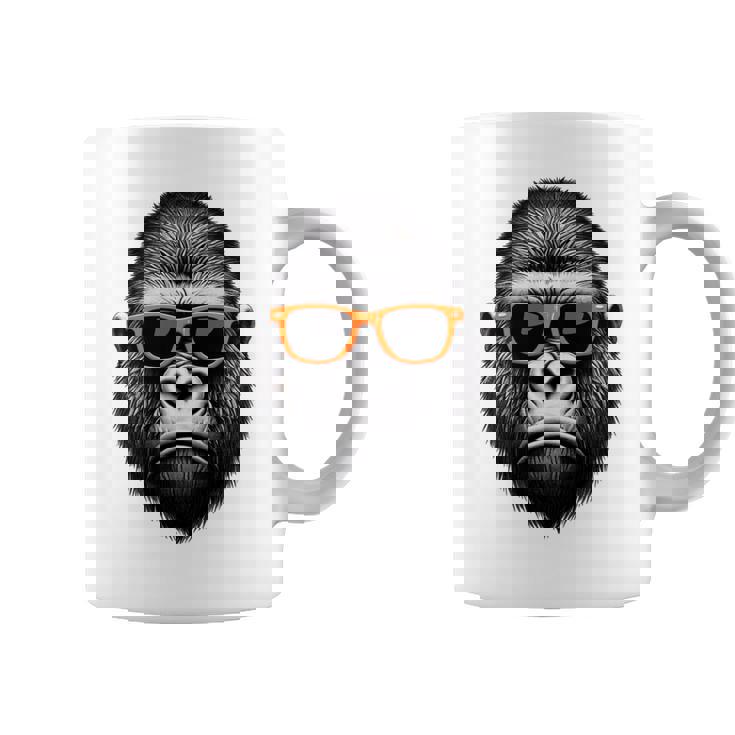 サングラスをかけたクールなゴリラグラフィックアート 長袖tシャツ コーヒーマグ