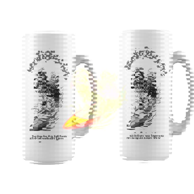 サーフィン 犬 ビアデッドコリー かわいい 面白い コーヒーマグ