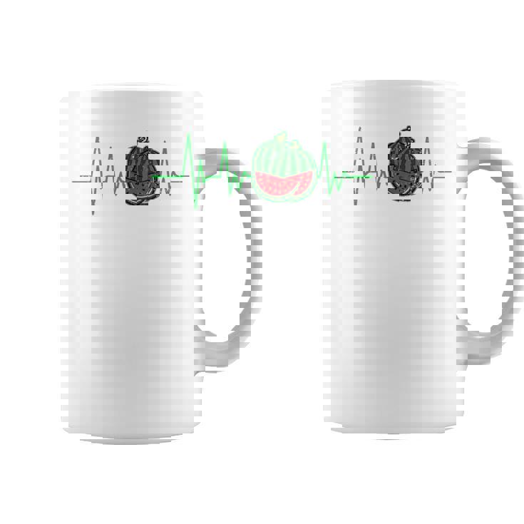 スイカ 農家 ハートビート ガーデニング 果物 農業 庭師 長袖tシャツ コーヒーマグ