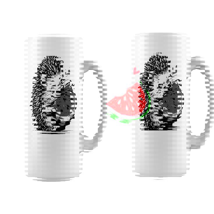 スイカの誕生日を食べるキュートで愛らしいハリネズミ コーヒーマグ