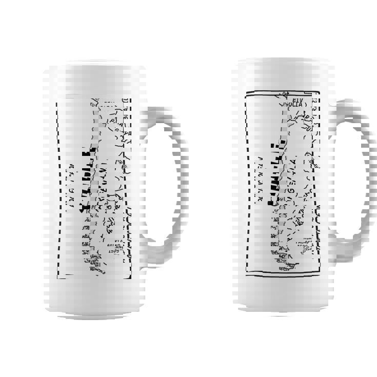 チリと近隣諸国の手描き黒線地図 コーヒーマグ