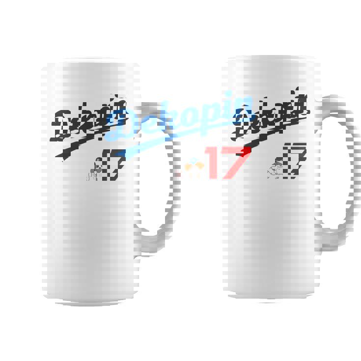 デコピン 大谷 Dekopin 愛犬 Decoy 二刀流 Decopin 野球 ユニホーム風 犬 かわいい 長袖tシャツ コーヒーマグ