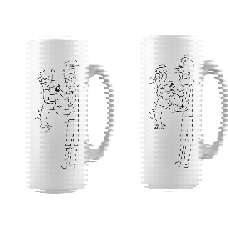 デコピンと大谷さん 手を繋ぐ コーヒーマグ