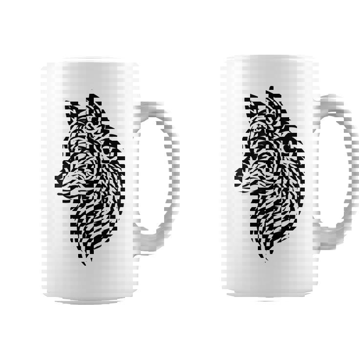 トライバルウルフ ポリネシア部族 マオリ柄 オオカミ コーヒーマグ