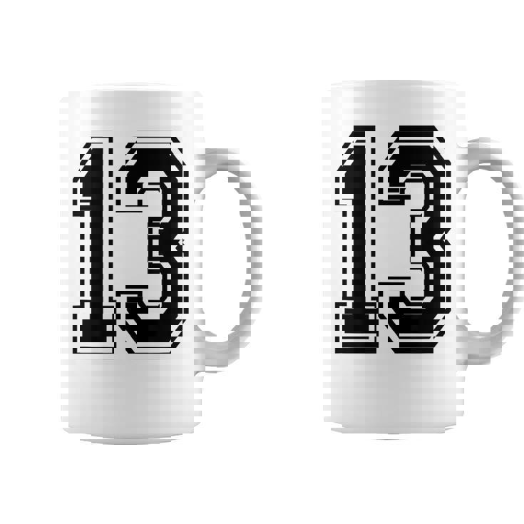 ナンバー13 カレッジスポーツチーム 黒文字 コーヒーマグ