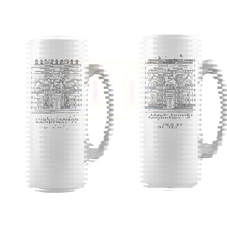 ニューヨーク、メトロポリタン美術館、アメリカ、手描き コーヒーマグ