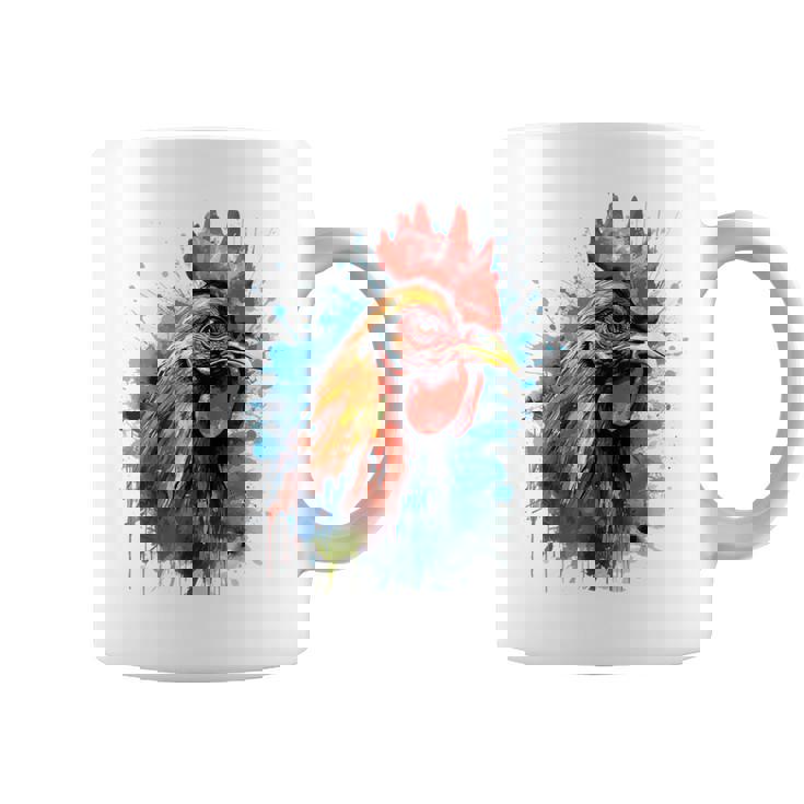 ニワトリ 動物 絵画 グラフィック 抽象 カラフル チキン コーヒーマグ