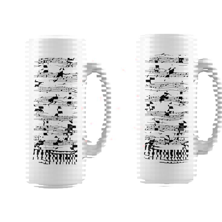 ノーティーキャット 音符付き 音楽 楽譜 おもしろ猫 ギフト コーヒーマグ