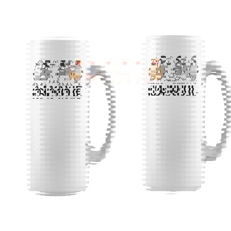 ノーブンチョウノーライフ 鳥好き 文鳥好き 文鳥の飼い主 おもしろ 可愛い ブンチョウ 文鳥 コーヒーマグ