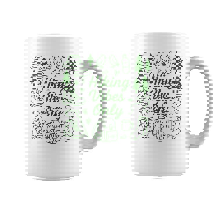 ハイキング バイブスオンリー 自然 落書き アート ミニマリスト 森林愛好家 コーヒーマグ