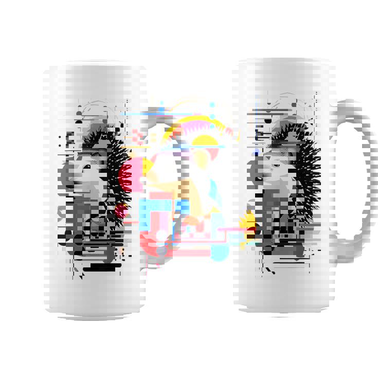 ハリネズミ アート 幾何学 動物 抽象 グラフィック ハリネズミ コーヒーマグ