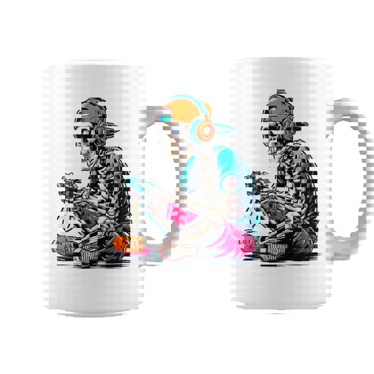 ハロウィン スケルトン ゲーマー おもしろい スケルトン コスチューム ビデオゲーム コーヒーマグ