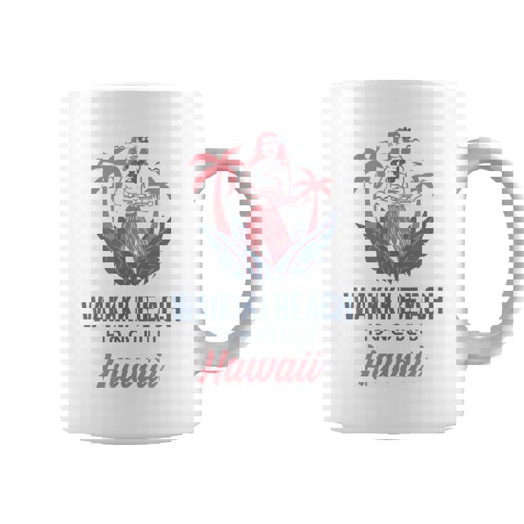 ハワイホノルルのワイキキビーチ コーヒーマグ