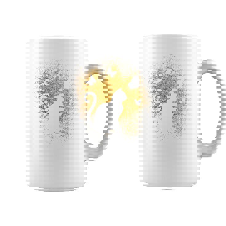 バックプリントの猫のシルエット コーヒーマグ