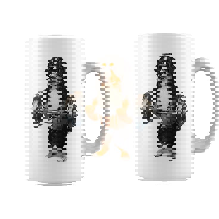 バーニーズマウンテンドッグ ウェイトリフティング フィットネスジム コーヒーマグ