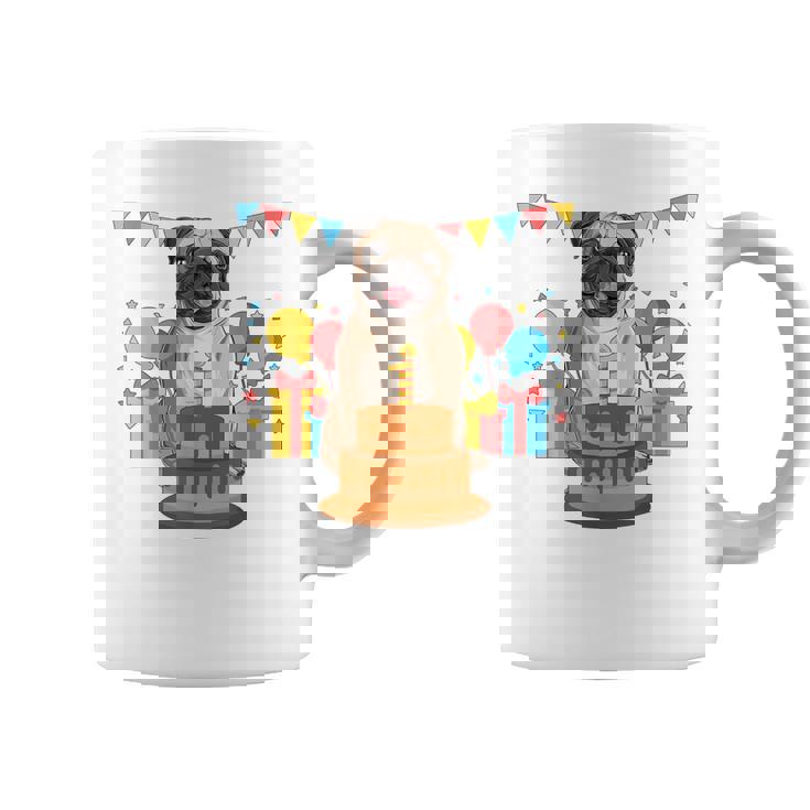 パグ 1歳 誕生日 お祝い ケーキ ペット 動物 犬 オーナー パグ コーヒーマグ