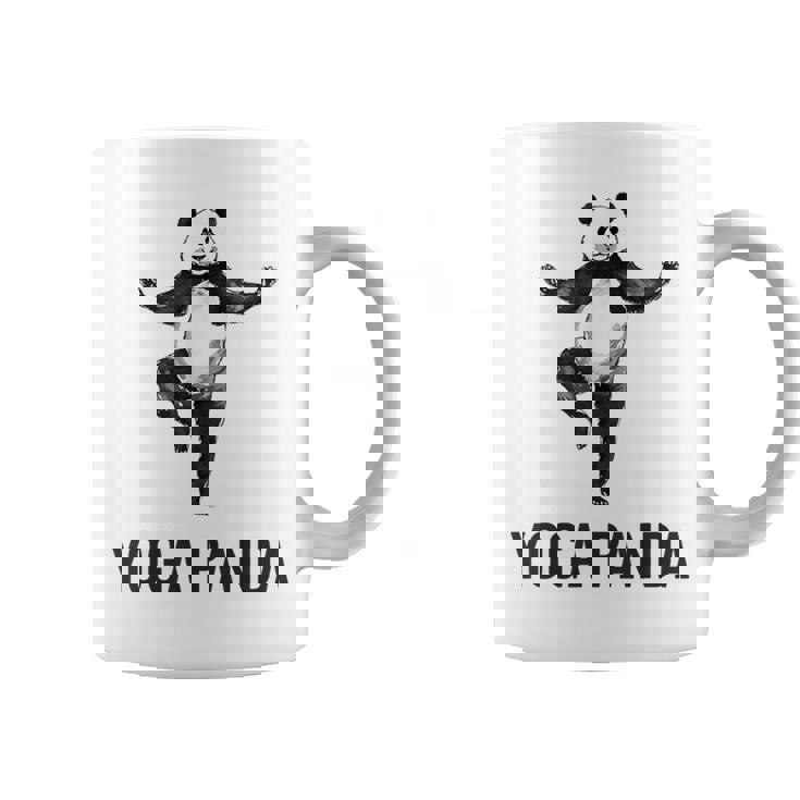 パンダ ヨガポーズ 水墨画 おもしろ 運動 和風 動物 コーヒーマグ