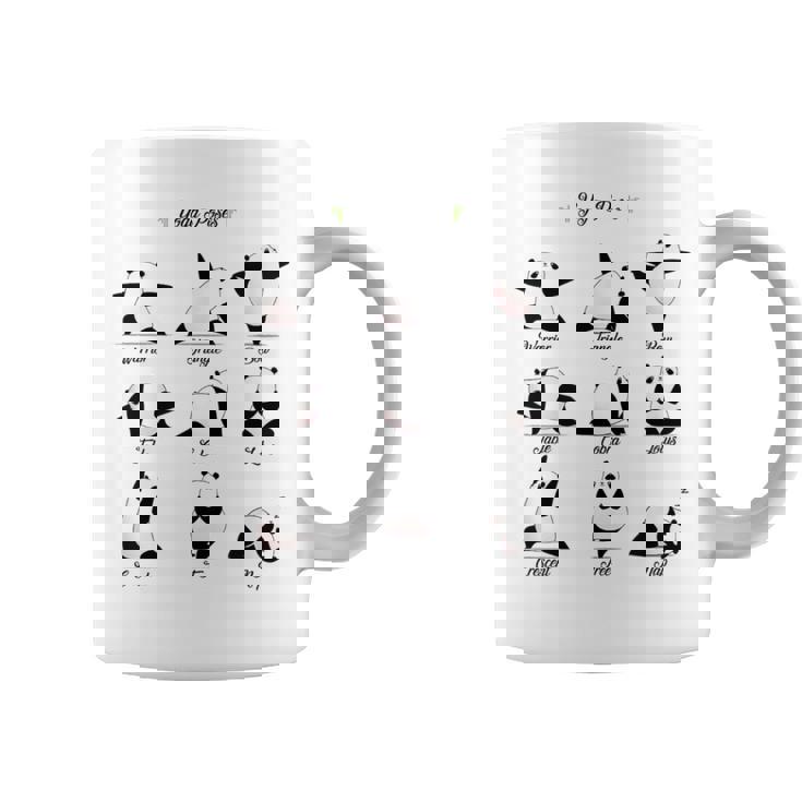 パンダヨガポーズ、パンダは異なるヨガポジションを作ります。 コーヒーマグ