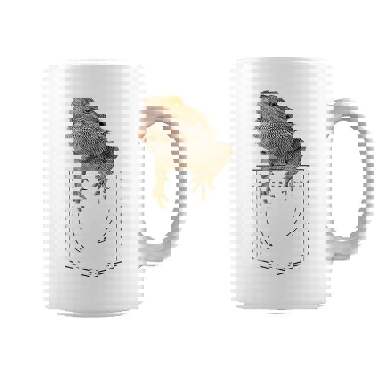 ヒゲのあるドラゴンリザード 爬虫類フェイクポケット コーヒーマグ