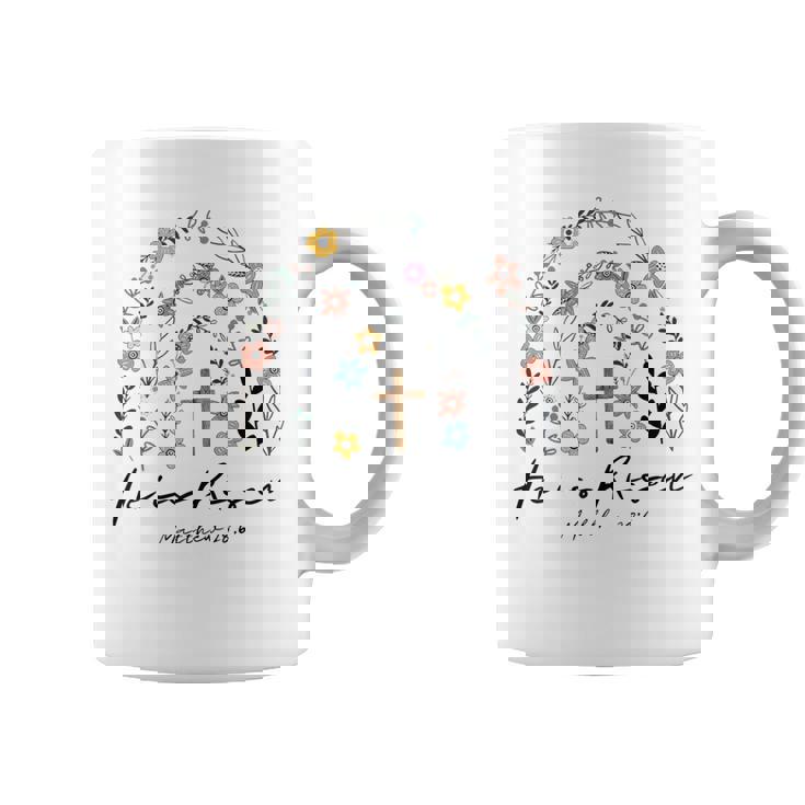 ヒ・イズ・ライゼン・フラワーズ・レインボー・ジーザス コーヒーマグ