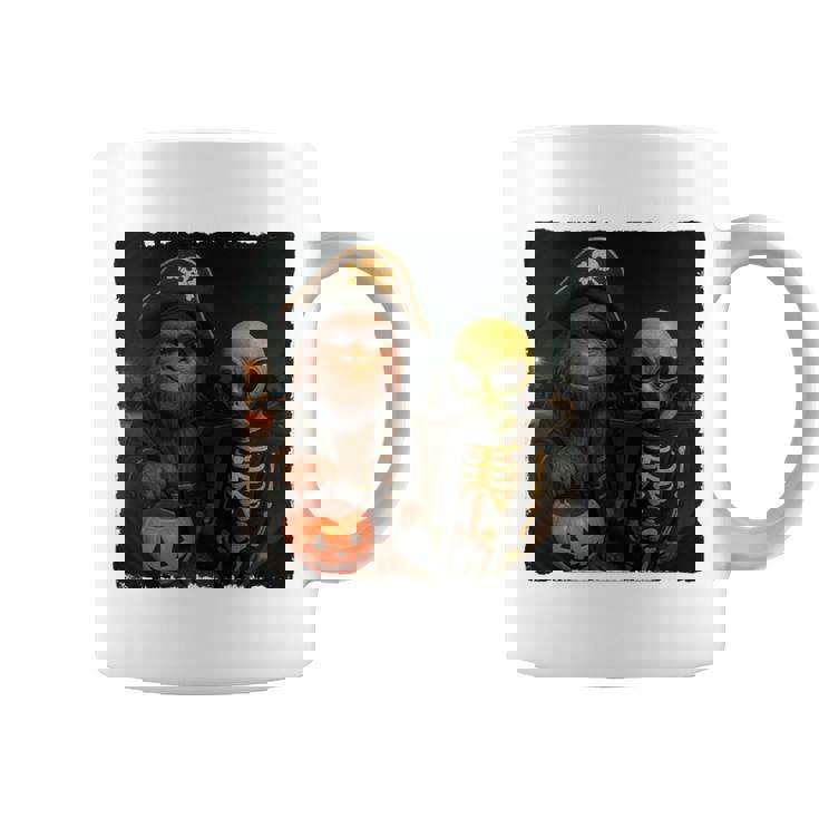 ビッグフットエイリアン 面白い ハロウィン トリック ドア カメラビュー 長袖tシャツ コーヒーマグ