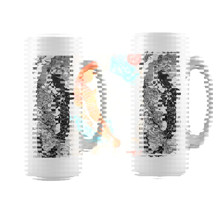 ビンテージ グラフィティ 錦鯉 魚 鯉 長袖tシャツ コーヒーマグ