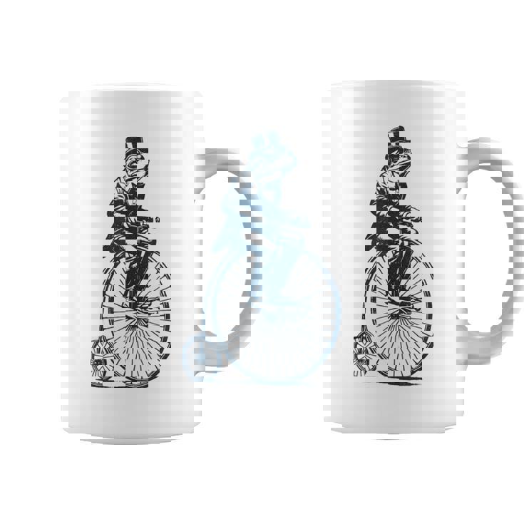 ビンテージのペニーファージング自転車に乗る粋なカエルのサイクリスト コーヒーマグ