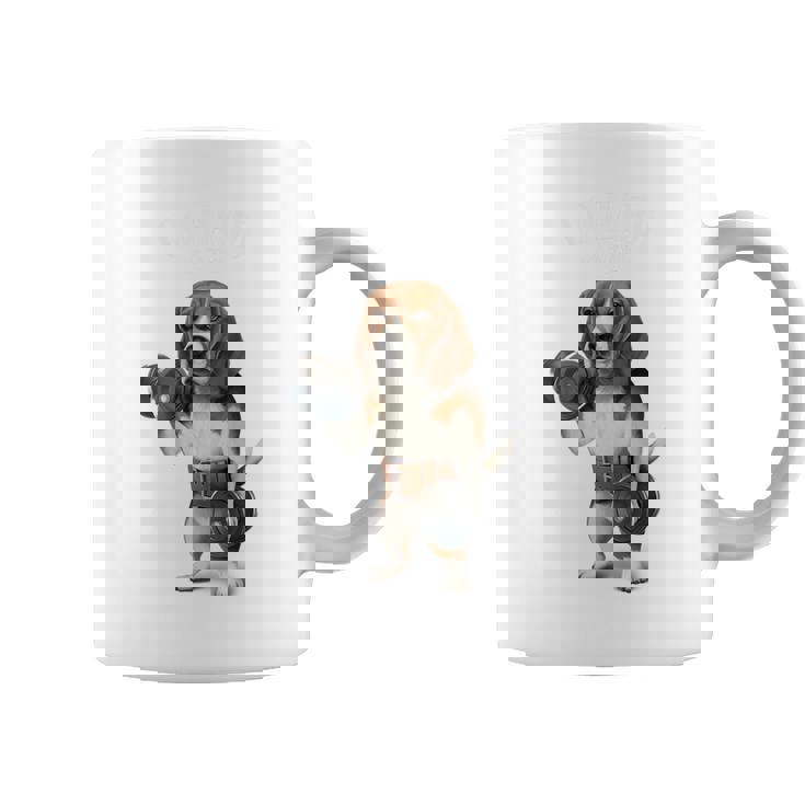 ビーグル 犬 ダンベル 筋トレ 筋肉 ワークアウト ジム コーヒーマグ