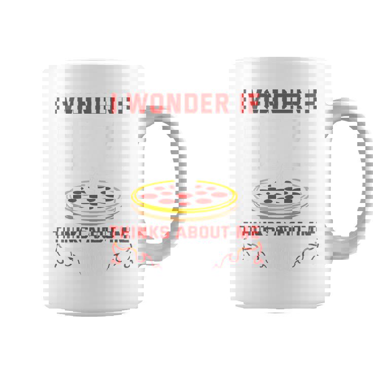 バックプリント ピザも私のことを考えているのかな コーヒーマグ