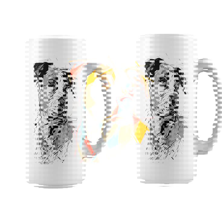 ピットブル 抽象 ペット お絵かき イラスト 動物 ピットブル コーヒーマグ