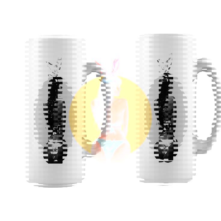 ピンナップ セクシー ブラウンスキン イースターバニー ガールズ ヴィンテージ メンズ レディース 長袖tシャツ コーヒーマグ