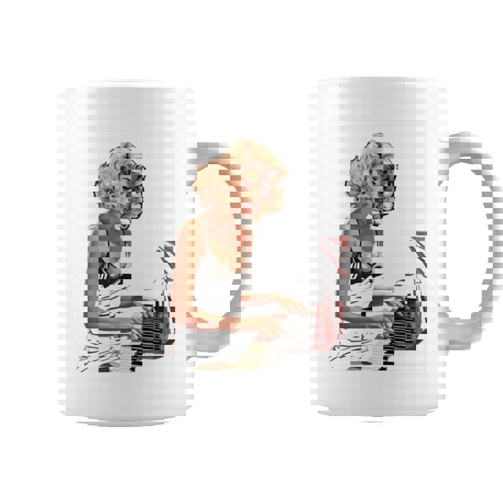 ピンナップガール ピアノ ピアニスト ヴィンテージ 長袖tシャツ コーヒーマグ