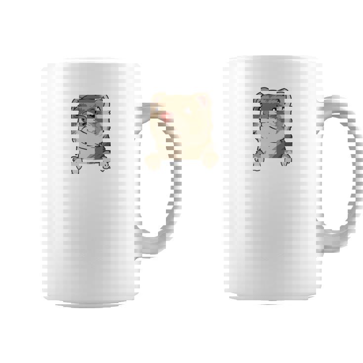 フェレット・イン・ア・ポケット ペット ファニー フェレット 長袖tシャツ コーヒーマグ