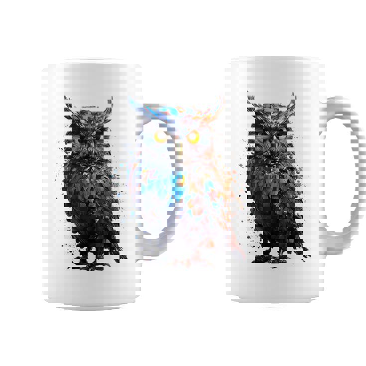 フクロウ アートワーク 動物 フクロウ コーヒーマグ