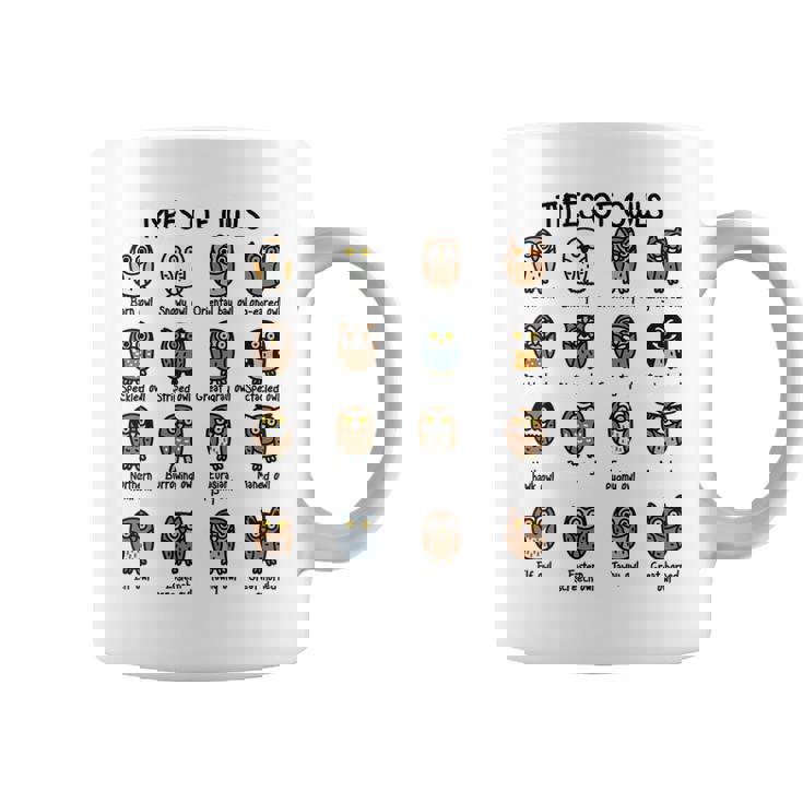 フクロウのコレクションタイプ かわいいフクロウ愛好家向け コーヒーマグ