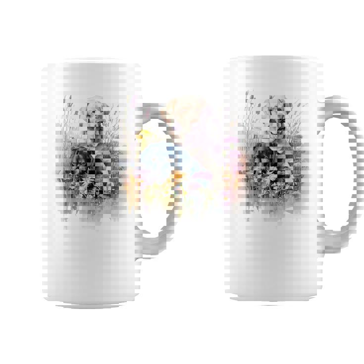 フローラルワイルドフラワー 犬 ラブラドールレトリバー コーヒーマグ